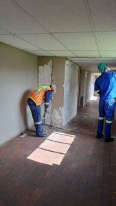 Photos of contractors renovating Vita Nova