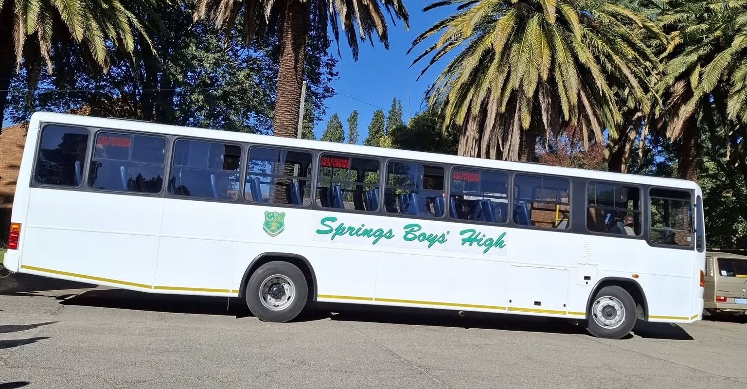 A photo of the Springs Boys High bringing donations to Vita Nova Centre