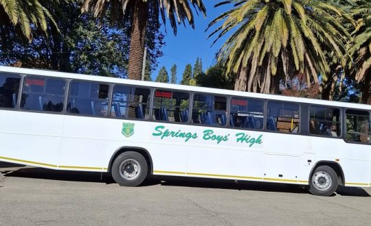 A photo of the Springs Boys High bringing donations to Vita Nova Centre