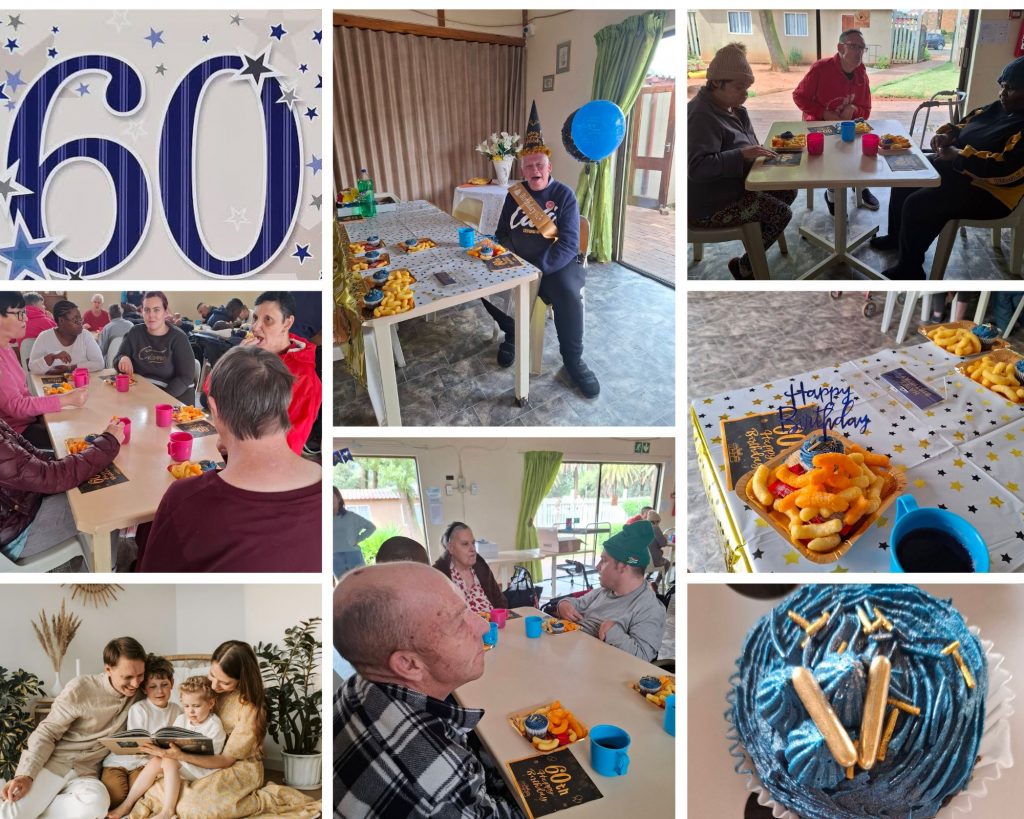 A collage of Warren's 60th birthday